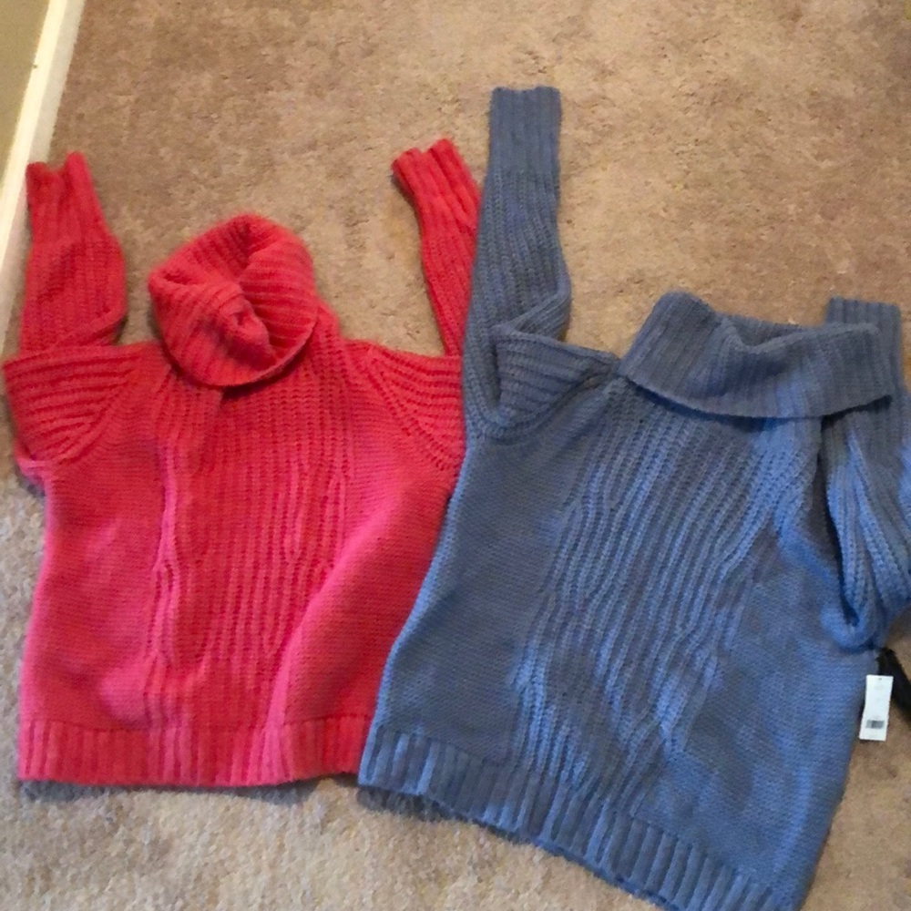 Chunky cable knit turtleneck sweaters